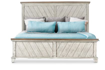 Bear Creek - King Bed - Whitewashed Gray