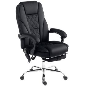 Vinsetto Massage Office Chair, Heated Reclining Computer Chair with Adjustable Height and Footrest, Black