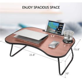 Laptop Stand for Bed ,Portable Lap Desk,23.8"*15.8"*10" (Color: Black walnut color)