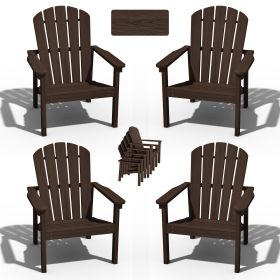 HDPE Stackback Adirondack chair, 4 Pack (Color: Coffee)