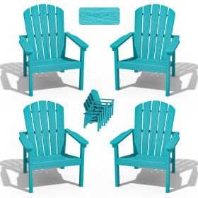 HDPE Stackback Adirondack chair, 4 Pack (Color: Aruba Blue)