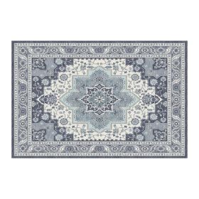 1PC Bohemian Vintage Watercolor Doormat - Non-Slip Soft Rug, Stain-Resistant Washable Mat for Entryway, Kitchen, Living Room, Laundry & Bathroom (colour: KSX-5-7-1, size: 5*7ft/153*214cm)