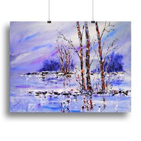 Frozen Tree Painting Canvas Print or Poster (Type: Standard Framed Canvas Print, size: Medium (16" x 12"))