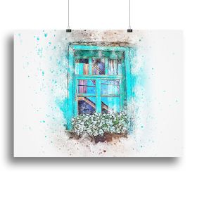 Window Painting Canvas Print or Poster (Type: Standard Framed Canvas Print, size: X-Large (28" x 20"))