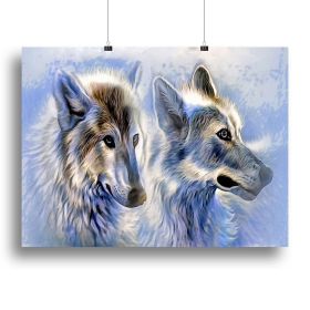 Ice Wolf Painting Canvas Print or Poster (Type: Standard Framed Canvas Print, size: 3X-Large (40" x 26"))