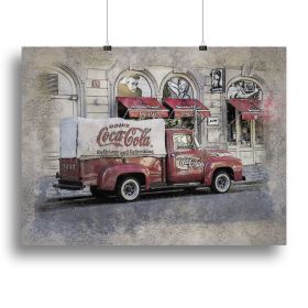 Coca Cola Van Painting Canvas Print or Poster (Type: Standard Framed Canvas Print, size: 28" x 20" / 70cm x 50cm (approx))